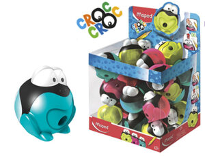 Apara lapis plastico maped croc croc signal com deposito 1 uso cores sortidas.