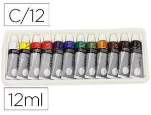 Pintura acrilica daler rowney simply caixa de 12 cores sortidas tubo de 12 ml