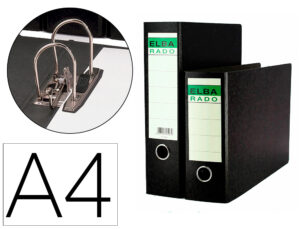 Pasta de arquivo de alavanca elba cartao compacto com rado din a4 lombada de 80 mm preto