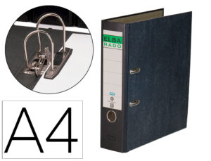 Pasta de arquivo de alavanca elba cartao forrado marmoreado com rado din a4 lombada de 80 mm preto