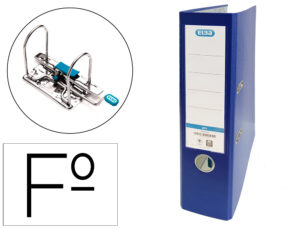 Pasta de alavanca elba cartao forrado pvc com rado top folio lombada 80 mm azul