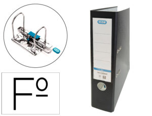 Pasta de alavanca elba cartao forrado pvc com rado top folio lombada 80 mm preto