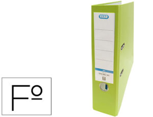 Pasta de alavanca elba cartao forrado pvc com rado top folio lombada 80 mm verde lima