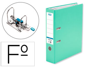 Pasta de alavanca elba cartao forrado pvc com rado top folio lombada 80 mm verde menta