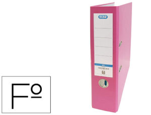 Pasta de alavanca elba cartao forrado pvc com rado top folio lombada 80 mm rosa