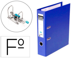 Pasta de arquivo de alavanca elba chic cartao forrado pvc com rado folio lombada de 80 mm azul