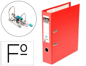 Pasta de arquivo de alavanca elba chic cartao forrado pvc com rado folio lombada de 80 mm vermelho