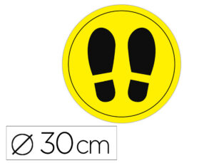 Circulo de sinalizacao adesivo apli para chao pvc 100 mc pes cor amarelo/preto diametro 30 cm