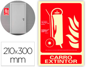 Pictograma archivo 2000 carro extintor pvc vermelho luminiscente 210x300 mm