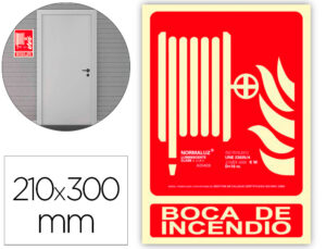 Pictograma archivo 2000 boca de incendio pvc vermelho luminiscente 210x300 mm
