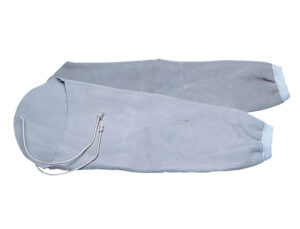 Manguito para soldador faru couro cromado punho elastico e cordao suporte superior