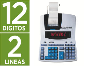 Calculadora ibico 1231x impressora ecra lcd papel 57 mm 12 digitos 2 cores impressao bicolor branco/azul 230x75x300 mm