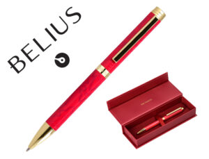 Esferografica belius wild west aluminio cor granate celeste dourado tinta cor azul caixa de design