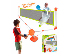 Raquetes stetro com rede 2 em 1 tenis ou badminton +3 anos - Image 1