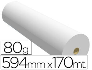 Papel reprografia para planos 80 gr 594 mm x 170 mt