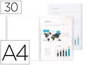 Capa catalogo liderpapel 30 bolsas polipropileno din a4 transparente