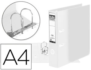 Pasta de arquivo de alavanca elba cartao din a4 branco lombada de 80 mm