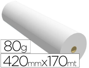 Papel reprografia ppc para plotter 420mmx170mt 80gr