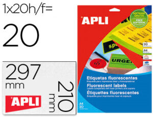 Etiqueta adesiva apli 02881 210x297 mm para fotocopiadora laser caixa com 20 folhas din a4 verde
